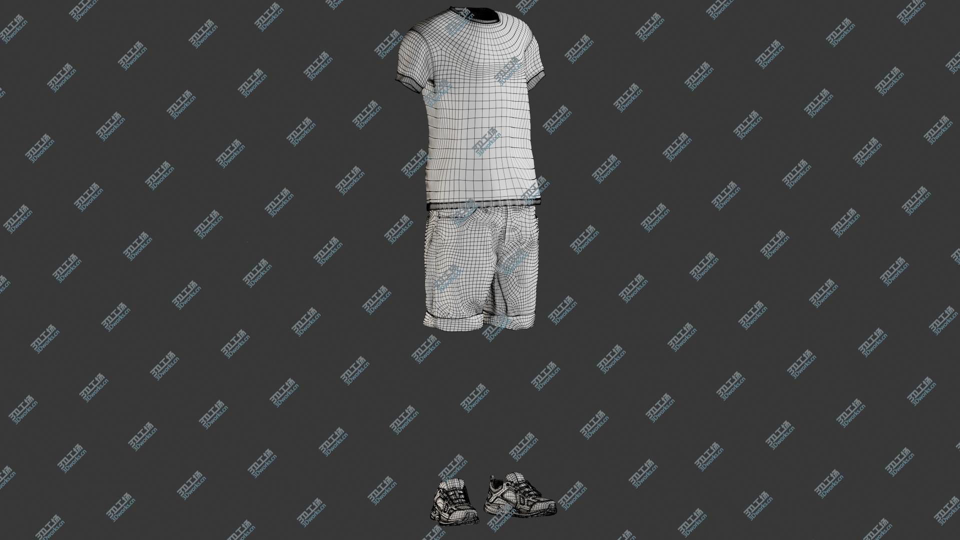 images/goods_img/20210319/3D Men's Shorts with TShirt and Sneakers 1/4.jpg